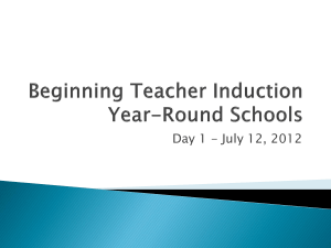Beginning Teacher Induction * Day 1 Year