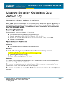 Measure Selection Guidelines Quiz Answer Key