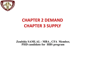 Chapter 2: Demand & Supply