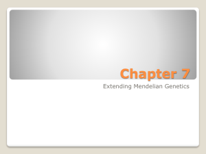 Chapter 7 Extending Mendelian Genetics