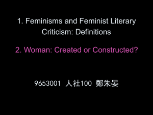 1. Feminisms and Feminist Literary Criticism: Definitions