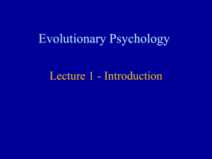 Evolutionary Psychology - School of Life Sciences