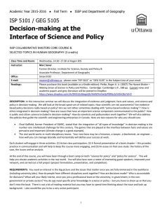Decision-making at the Interface of Science and Policy