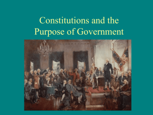 Constitutions and the Purpose of Government