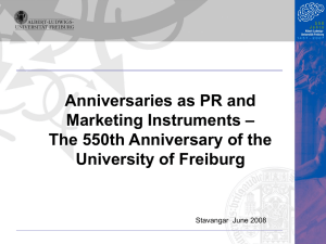 Anniversaries as PR and Marketing Instruments – The 550th