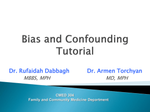 Bias and Confounding Tutorial