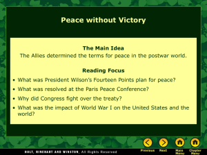Lesson 18-4: Peace Without Victory