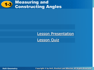 1-3 Measuring and Constructing Angles