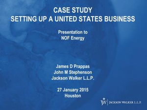 CASE STUDY SETTING UP A UNITED STATES BUSINESS
