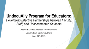 NCORE UPE 2015 - AB540 and Undocumented Student Center