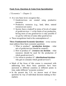 Preliminary Economic Concepts and Principles