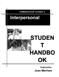 COMMUNICATION EXPERIENCE (Communication Studies 5)