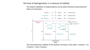 Catalytic Hydrogenation of Alkenes: Relative Stability of Double Bonds