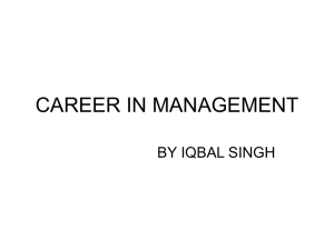 career in management - Guru Gobind Singh Study Circle