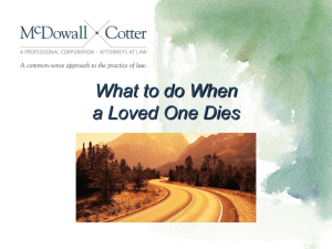 What to do When a Loved Ones Dies