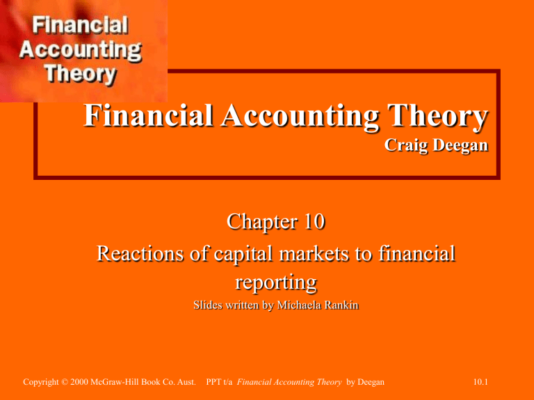 Chapter 10 Capital Markets Reactions