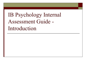 Internal assessment – Psychology
