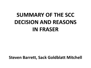 SUMMARY OF THE SCC DECISION AND REASONS