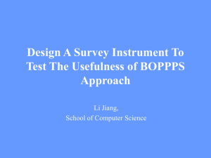 Design A Survey Instrument To Test The Usefulness of BOPPPS