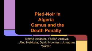 Pied-Noir in Algeria Camus and the Death Penalty
