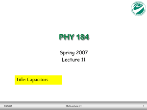 PHY 184 lecture 11