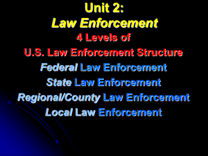 Unit 2: Law Enforcement - Mr. Westwater's History Class