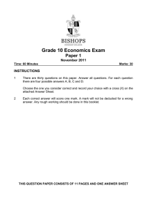 Grade 10 Economics Exam Paper 1 November 2011