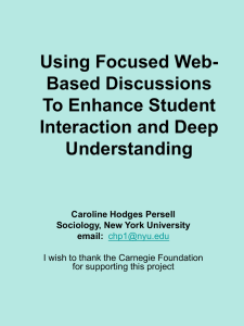 Using Focused Web-Based Discussions to Enhance Student