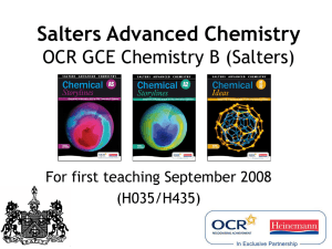 Salters Advanced Chemistry OCR GCE