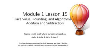 Module 1 Lesson 15 Place Value, Rounding, and Algorithms for