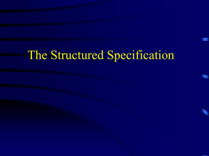 Chapter 8: The Structured Specification