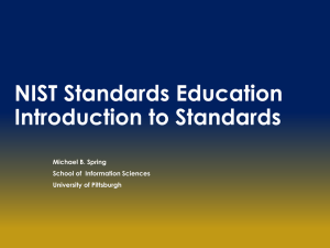 Introduction to Standards - University of Pittsburgh