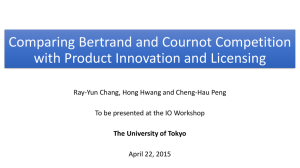 Comparing Bertrand and Cournot Competition with Product