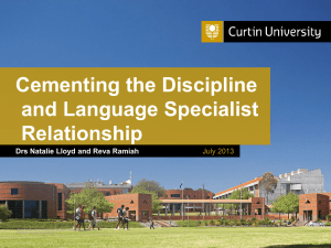 Cementing the Discipline and Language