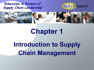 Chapter 1 Introduction to Supply Chain Management