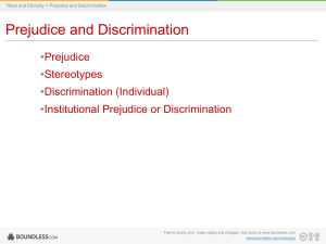Prejudice Discrimination Stereotypes