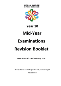 Mid Year Exams Booklet