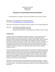 SOC 392 Sociology of Contemporary Muslim Experiences