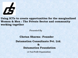 Using ICTs to create opportunities for the marginalized Women & Men