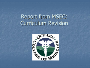 Report from MSEC: Curriculum Revision