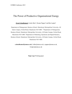 Productive organisational energy is measured with the