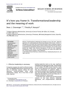 It's how you frame it: Transformational leadership