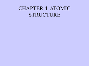 CHAPTER 4 ATOMIC STRUCTURE