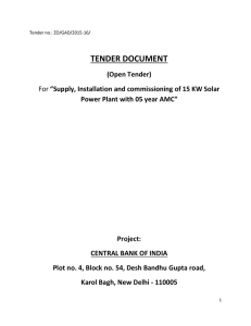 TENDER DOCUMENT - Central Bank of India