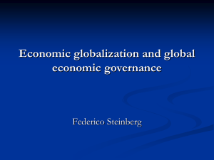 Economic globalization and global economic governance.