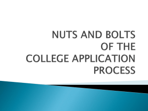 nuts and bolts of the college application process