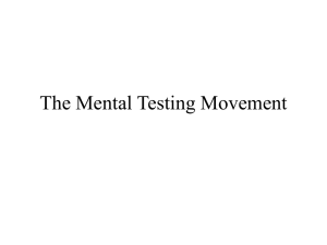 The Mental testing Movement