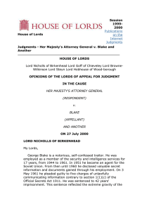 House of Lords Session 1999-2000 Publications on the Internet