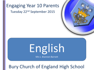 English - Bury Church of England High School