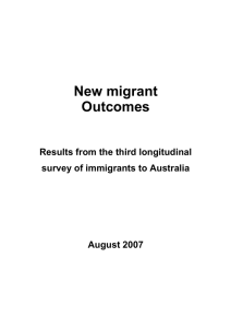 results from the third longitudinal survey of immigrants to Australia